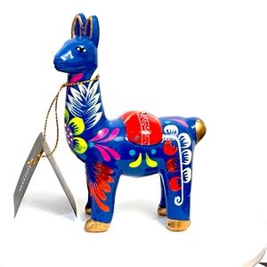 NWT Kaniku Peru Hand Painted Ceramic Llama Figurine
